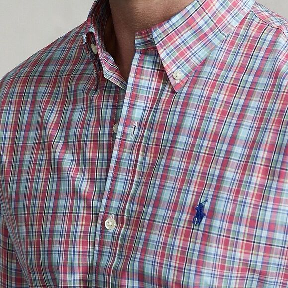 Polo Ralph Lauren Mens Shirt 3XLT Button Up Plaid Multicolor Pink Stretch NEW - Picture 3 of 12